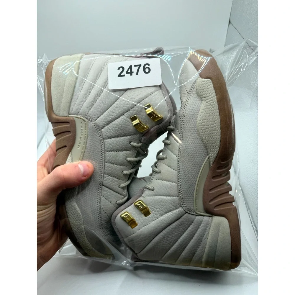 Air Jordan‎ 12 Retro GG 845028-025 Kids 6.5 Sneaker Plum Fog White Leather Shoes